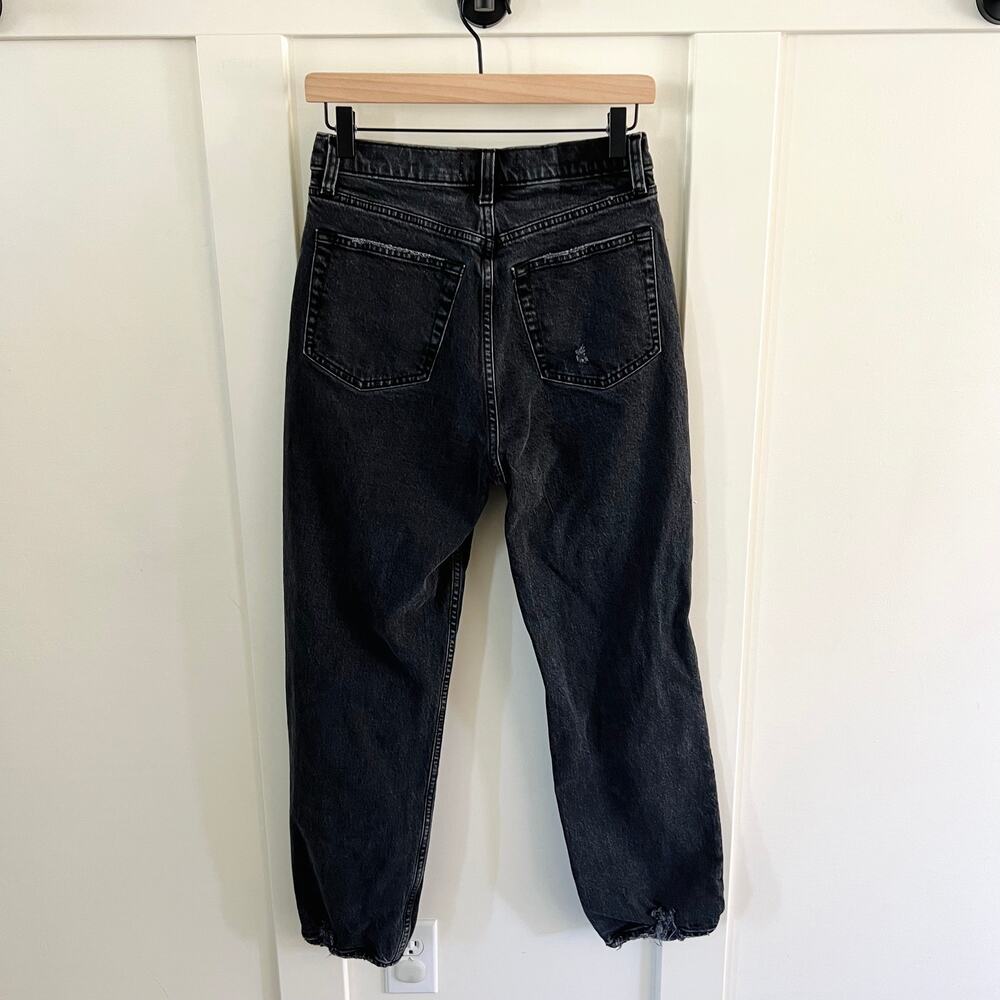 Abercrombie & Fitch The Dad High Rise Distressed Black Jeans Size 27 / 4 - Picture 2 of 7
